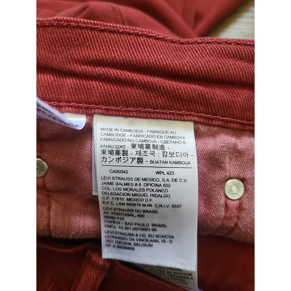LEVIS 514 MEN'S RED JEANS, 35 x 34 PC9 00514-0798 - Picture 5 of 9